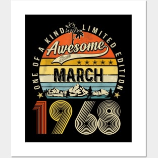 Awesome Since March 1968 Vintage 55th Birthday Posters and Art